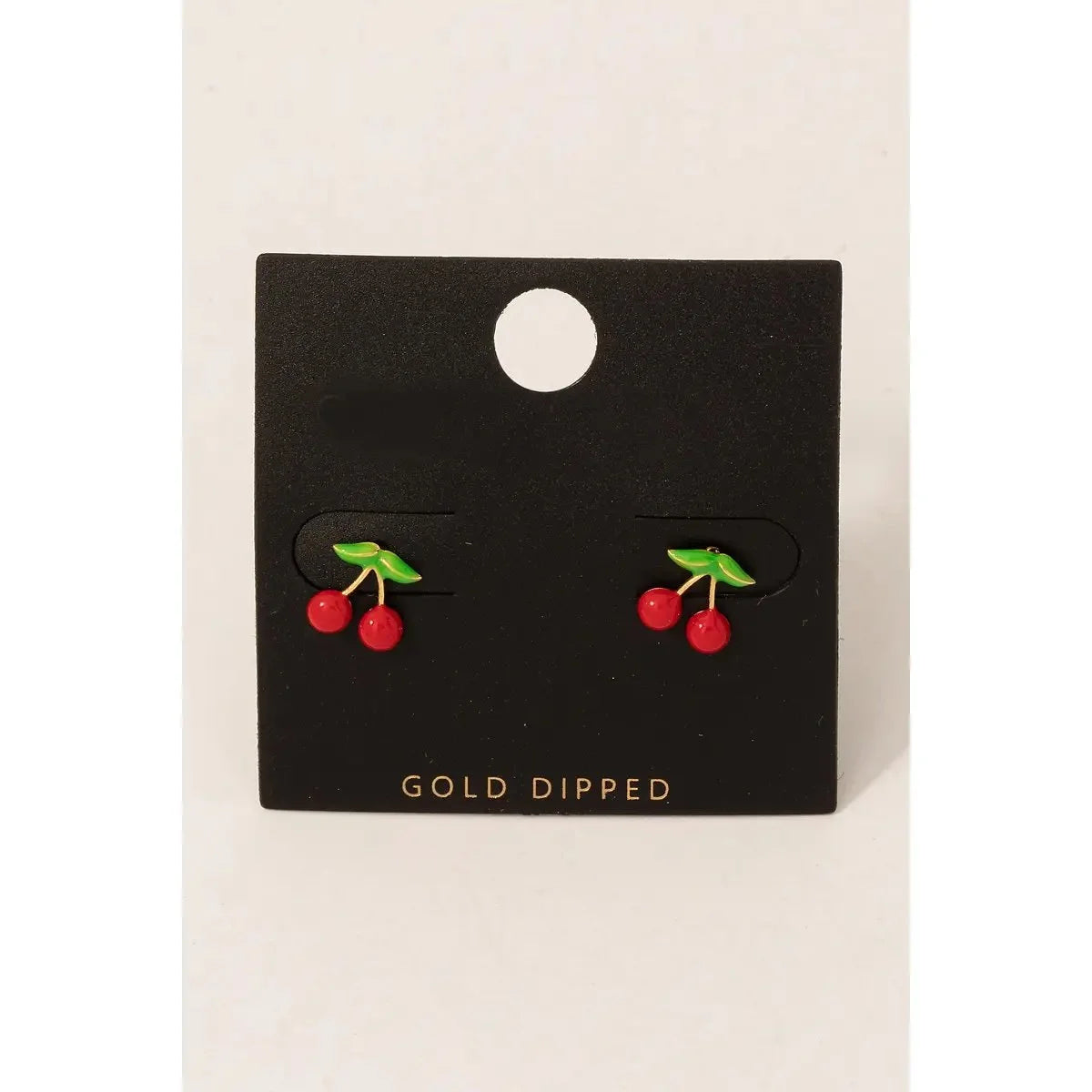 Gold Dipped Cherrie Stud Earrings