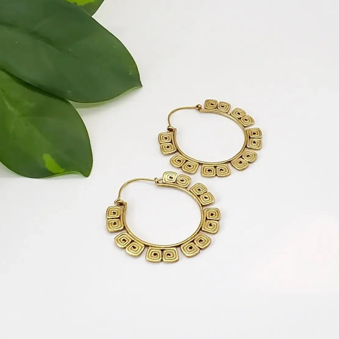 Brass Labyrinth Earrings