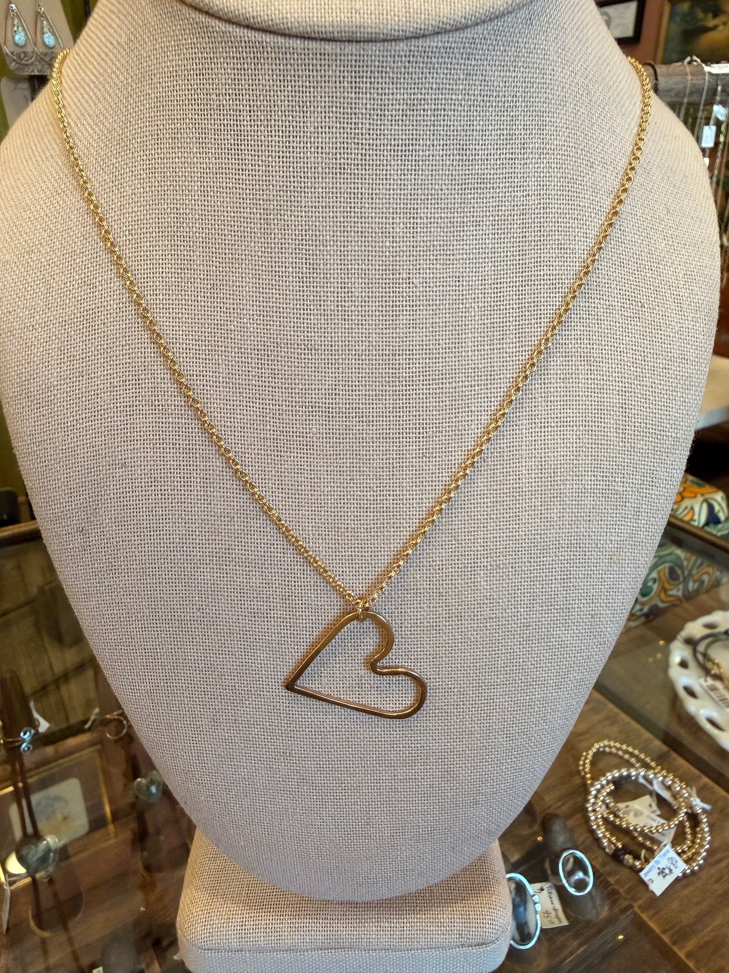 14K Gold Filled Large Heart Necklace