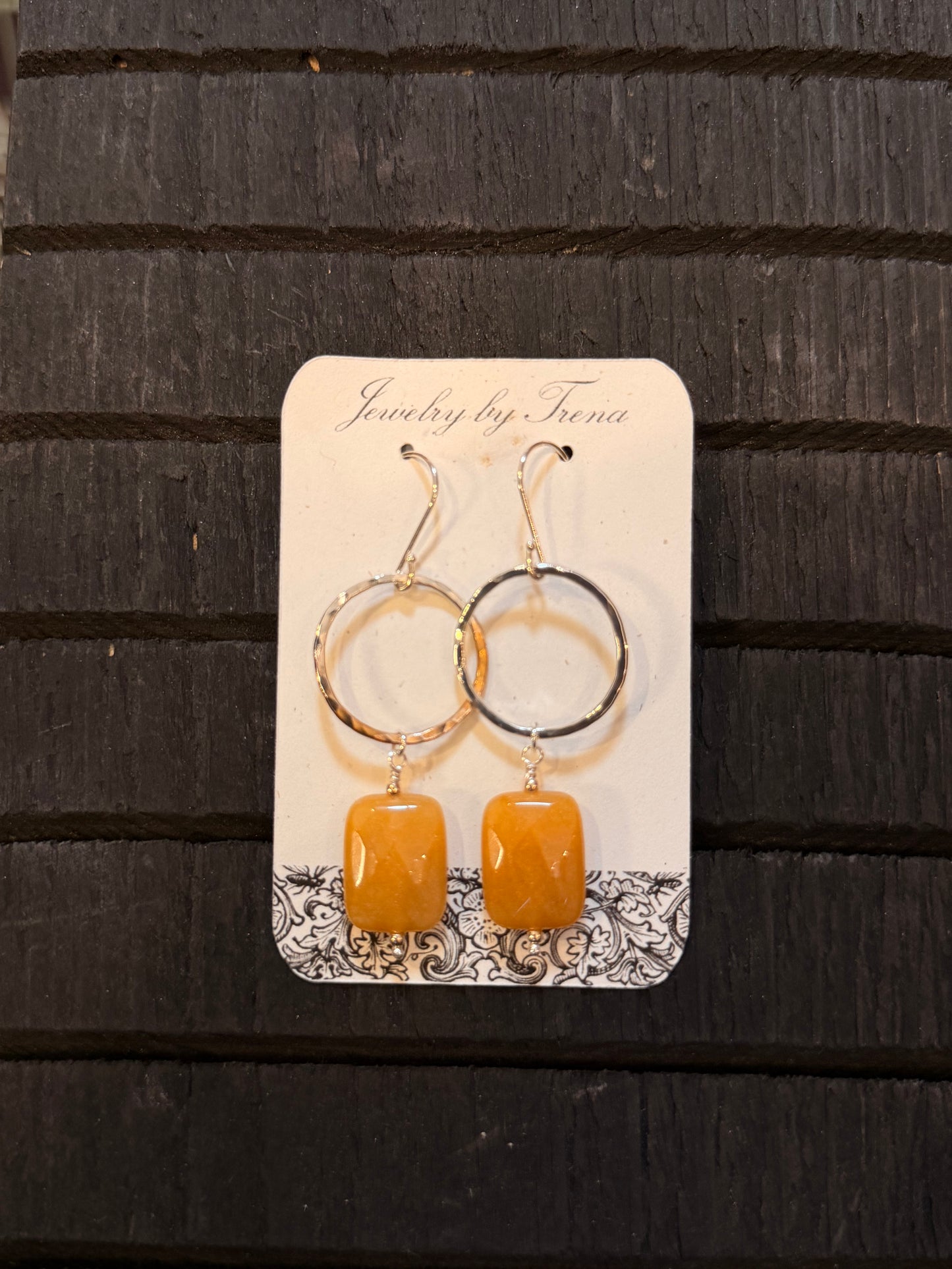 Sterling Silver Topaz Jade Dangle Earrings