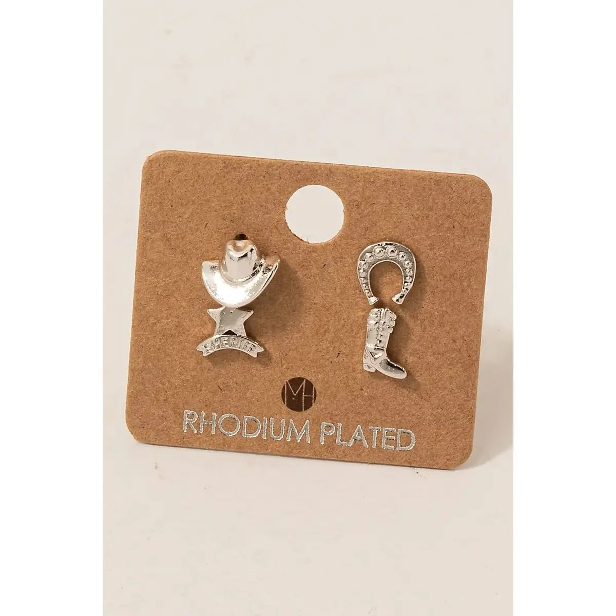 Gold Dipped Western Stud Earring Set Assorted