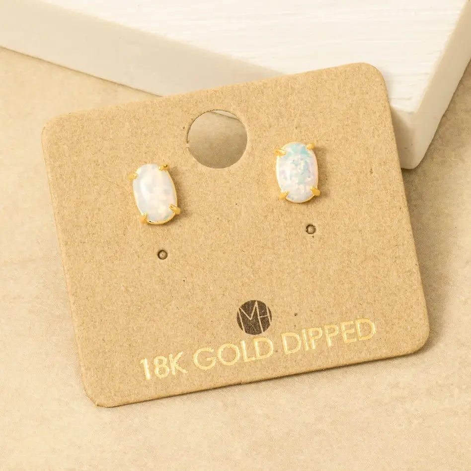 Gold Dipped Opal Stone Stud
