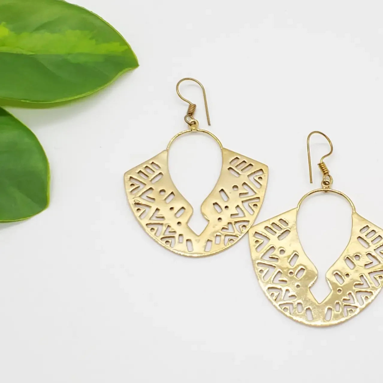 Brass Boomerang Earrings