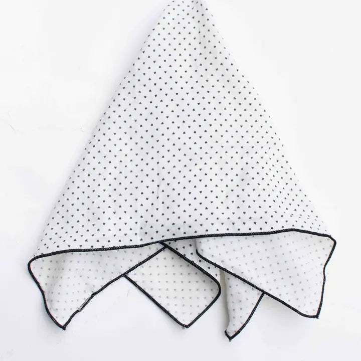 Bandana- Black & White Hearts