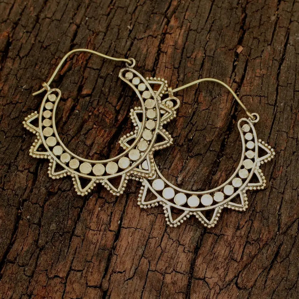 Brass Starburst Earrings