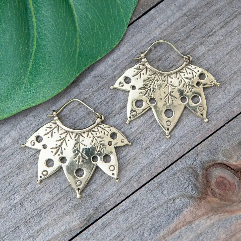 Brass Leaf Earrings