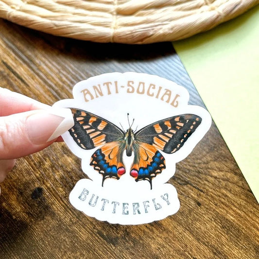 Anti-Social Butterfly Sticker