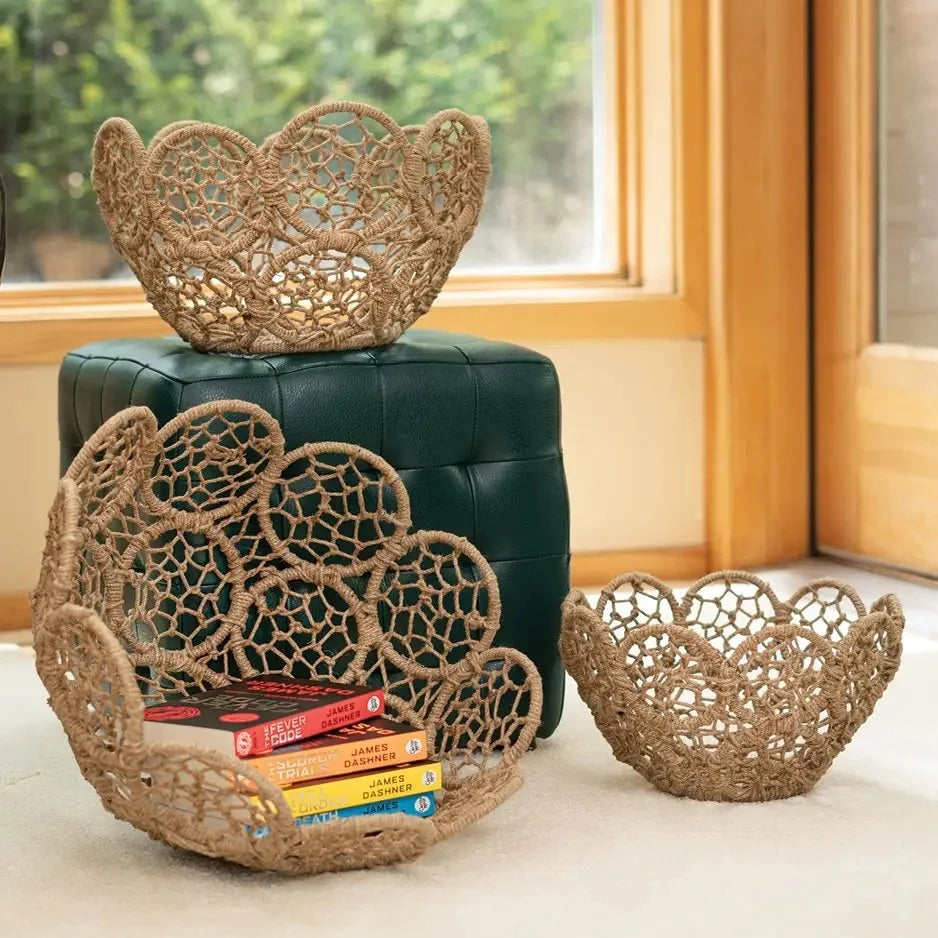 Jute Flower Baskets Assorted