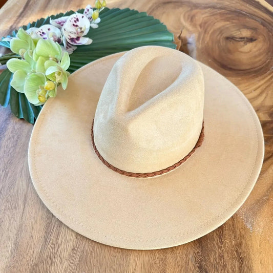 Wide Brim Suede Hats Assorted Colors