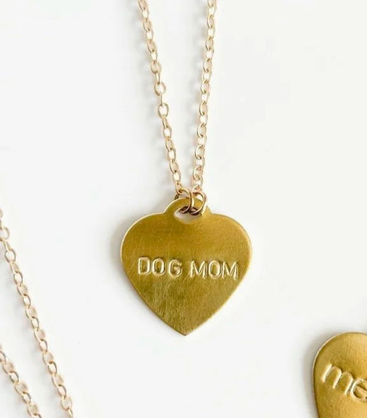 God Mom Heart Stamped Necklace