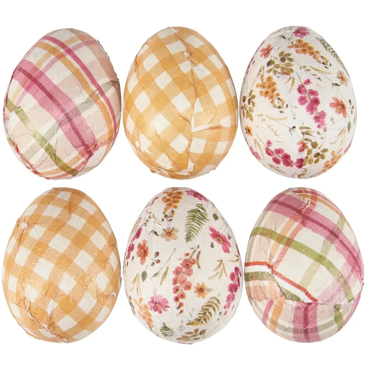Gingham Wooden Easter Eggs