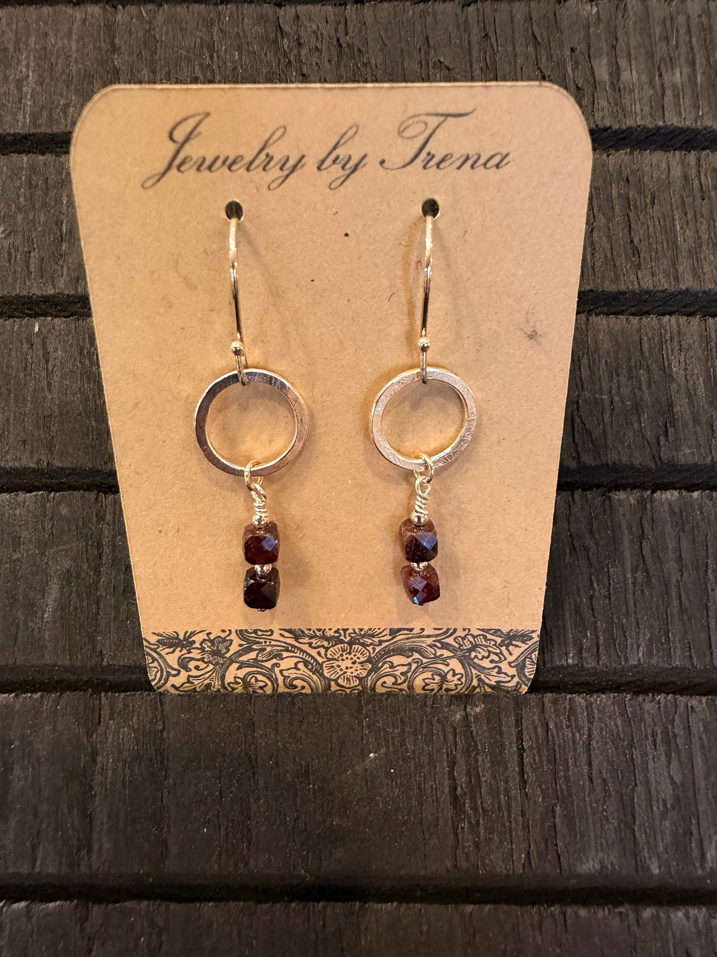 Sterling Silver Garnet Earrings