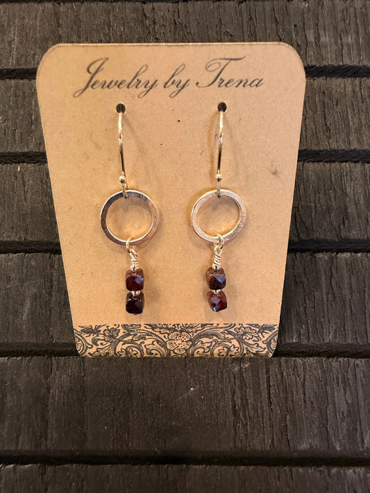 Sterling Silver Garnet Earrings