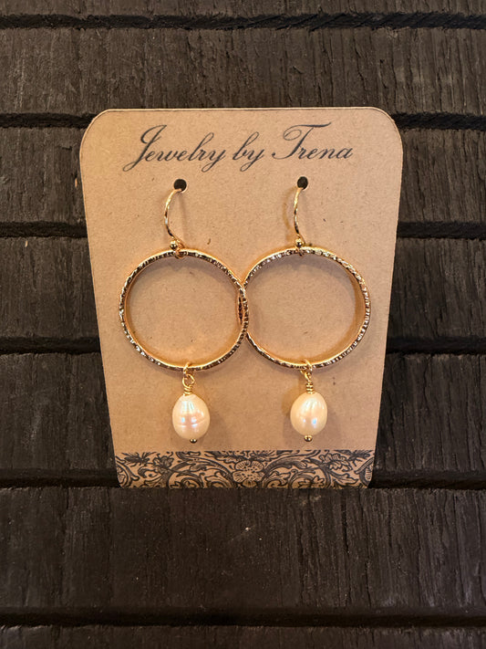 14K Gold Filled Pearl Drop Earrings