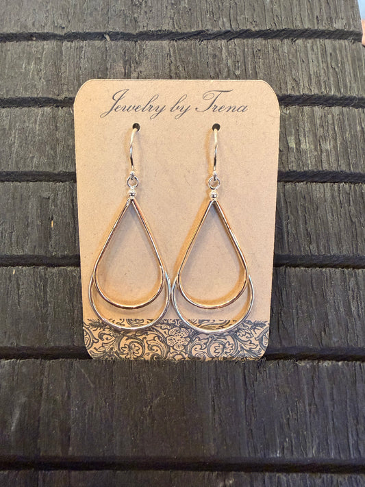 14K Gold Filled and Sterling Silver Tear Drop Earrings