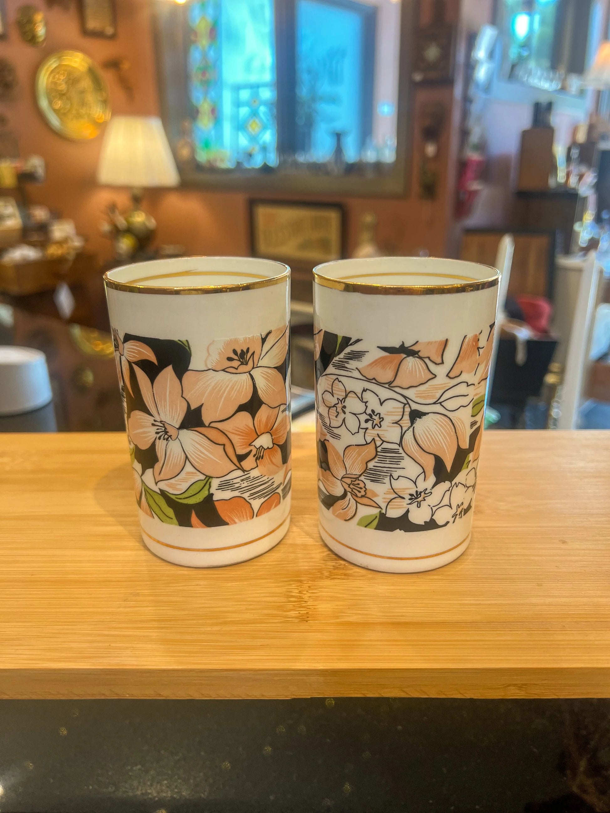 Bone China Floral Glasses