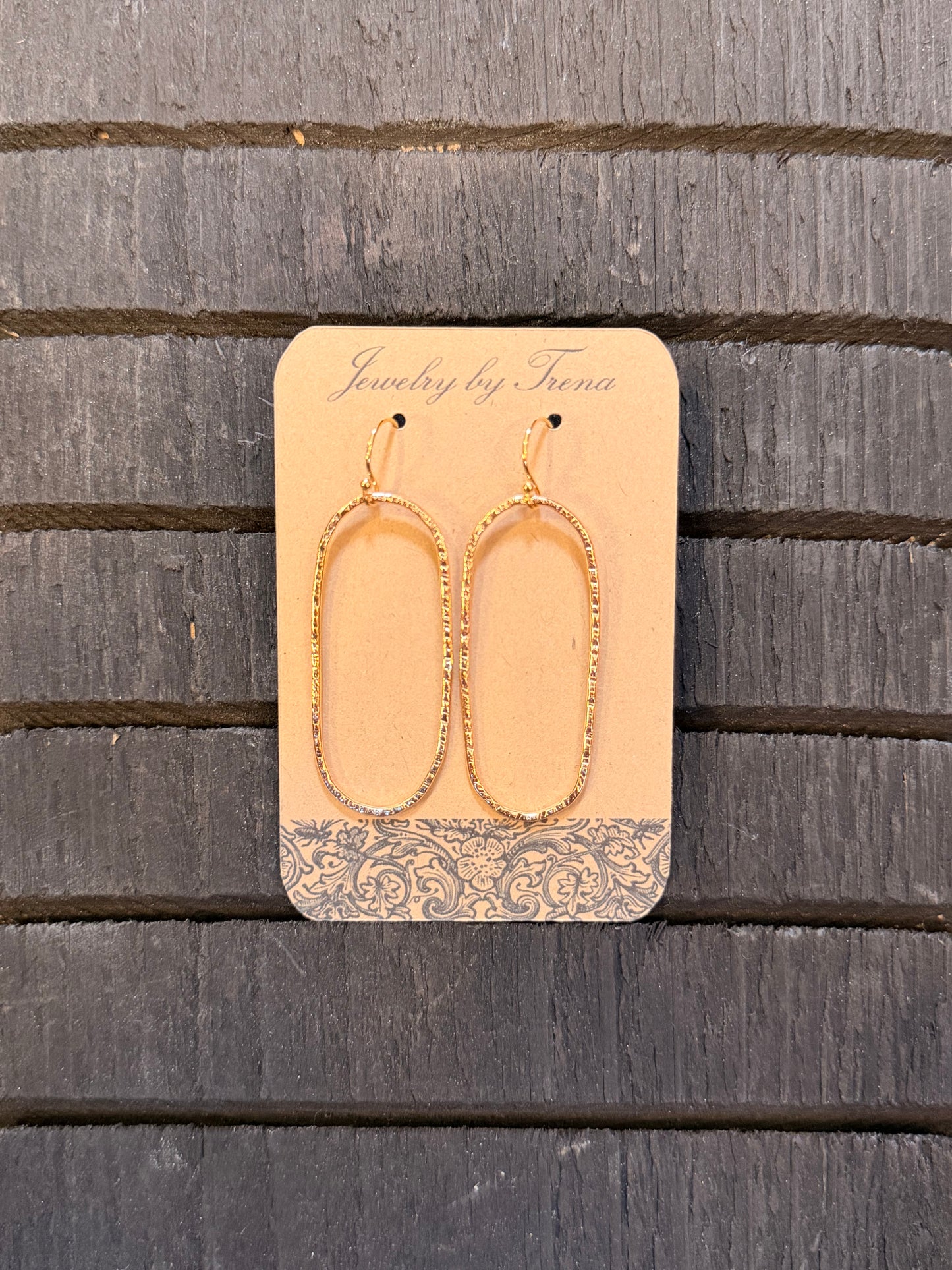 14K Gold Oval Hoop Earrings
