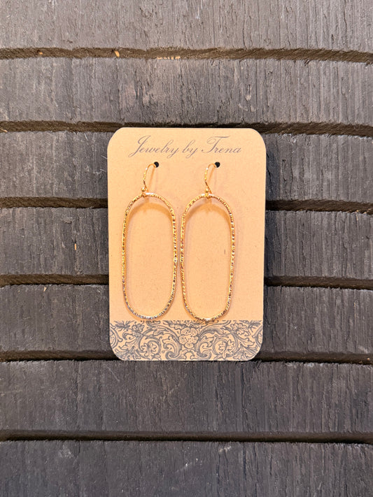 14K Gold Oval Hoop Earrings