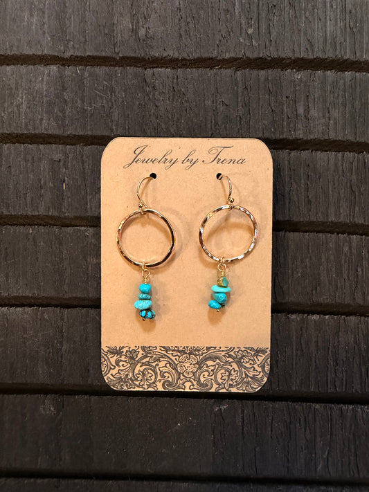 14K Gold Filled Turquoise Earrings