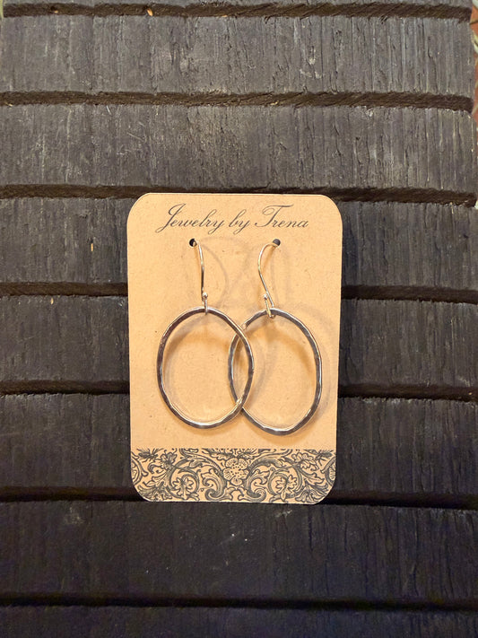 Sterling Silver Oval Hoops