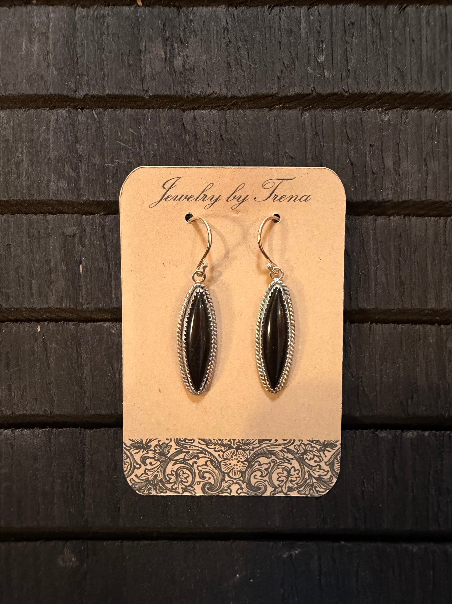 Sterling Silver Onyx Dangle Earrings