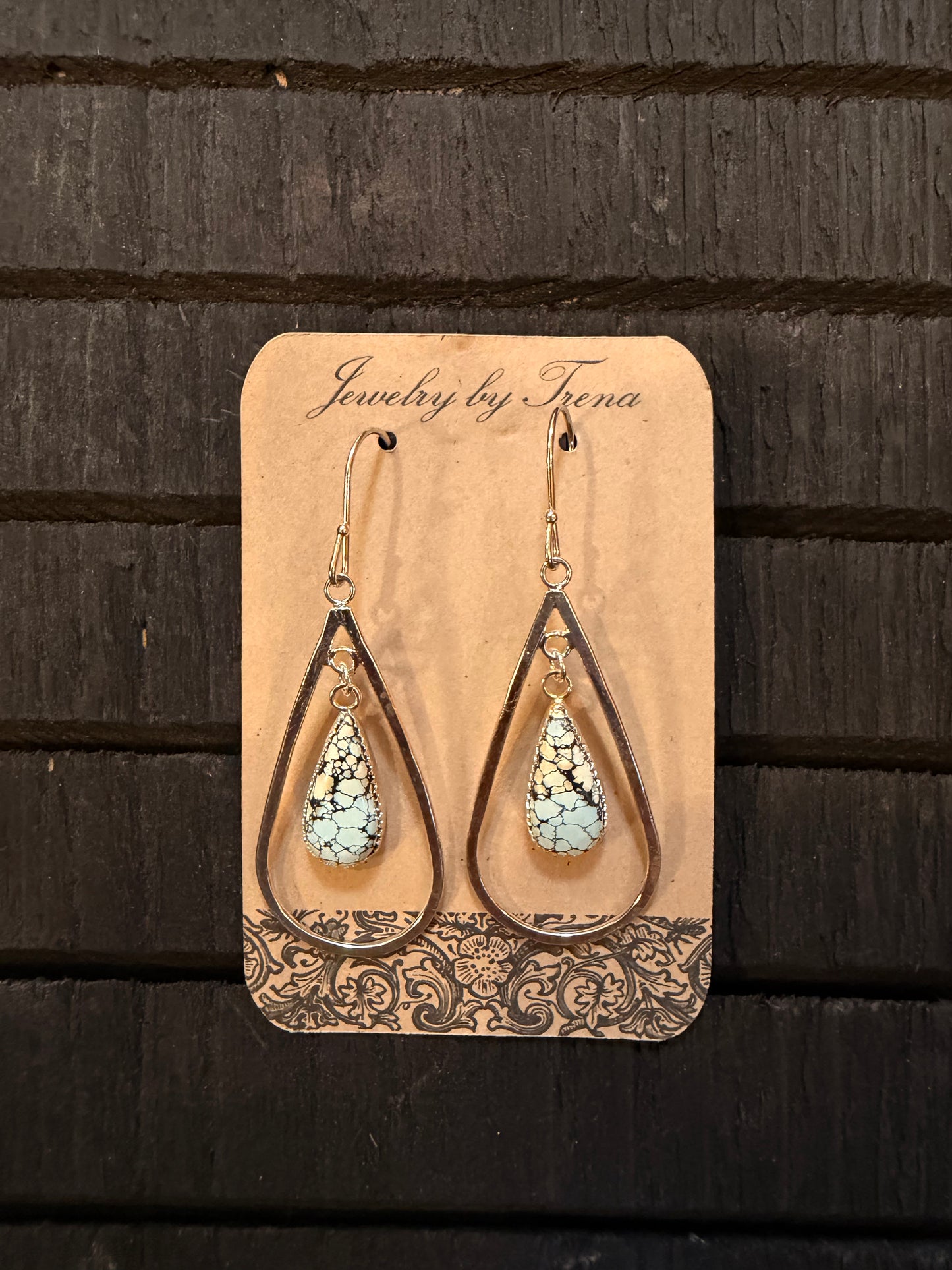 Sterling Silver Turquoise Tear Drop Earrings