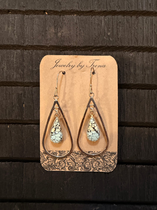Sterling Silver Turquoise Tear Drop Earrings