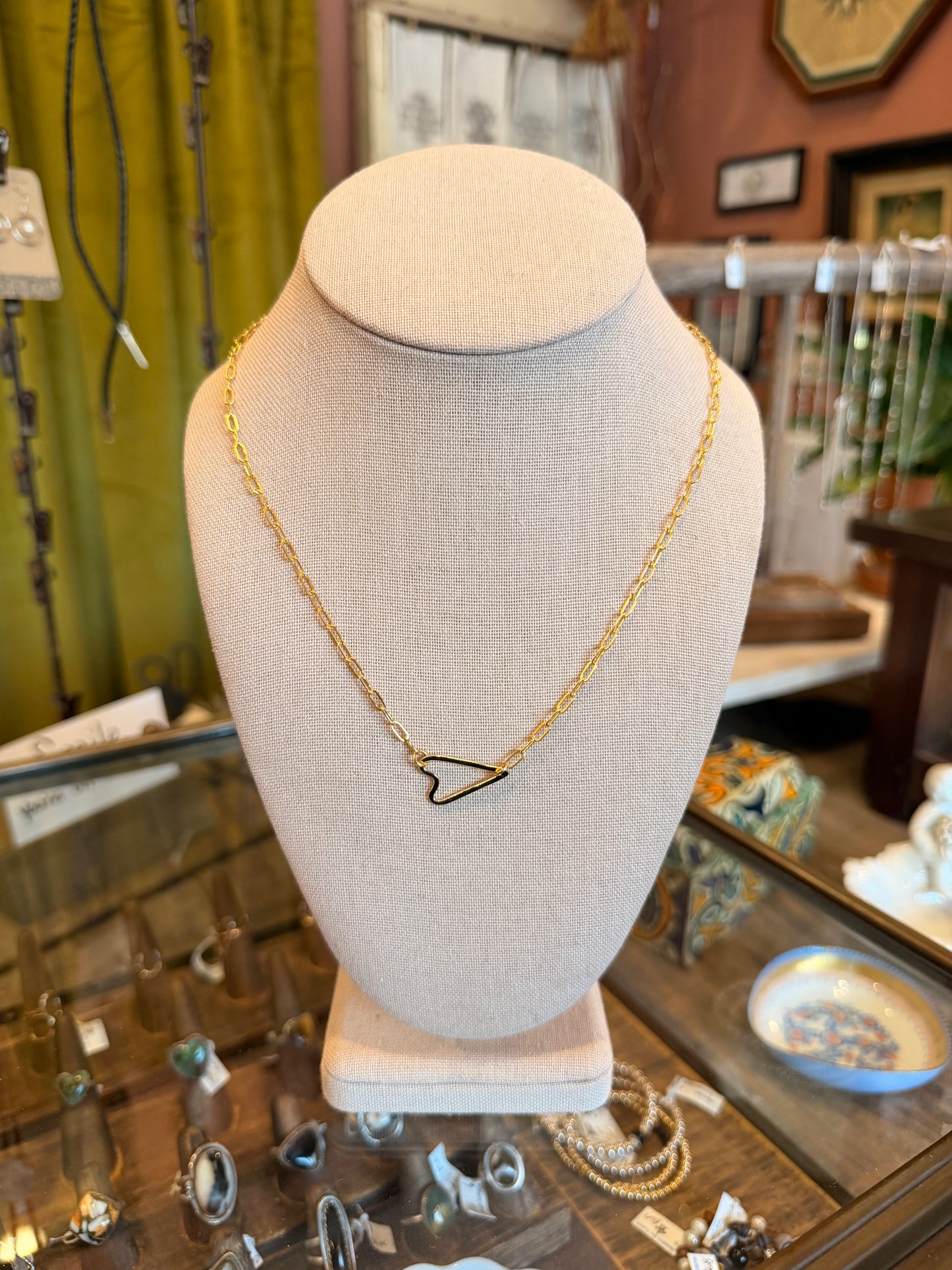 14K Gold Chunky Heart Necklace