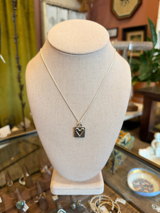 Sterling Silver Heart On Extension Chain Necklace