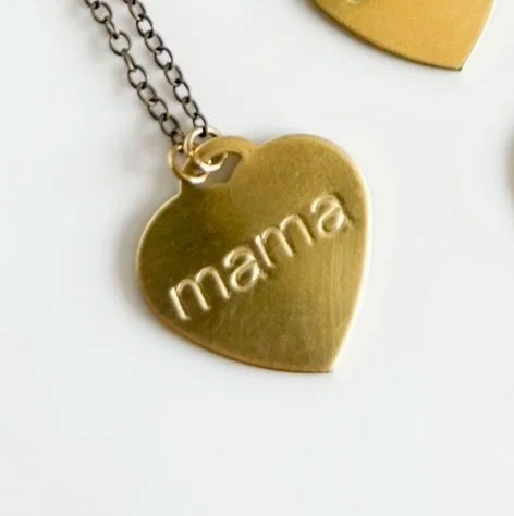 Mama Heart Stamped Necklace