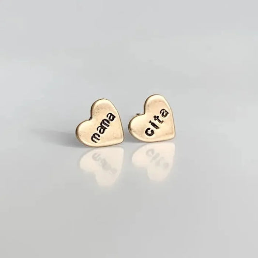 Mama City Heart Stud Earrings