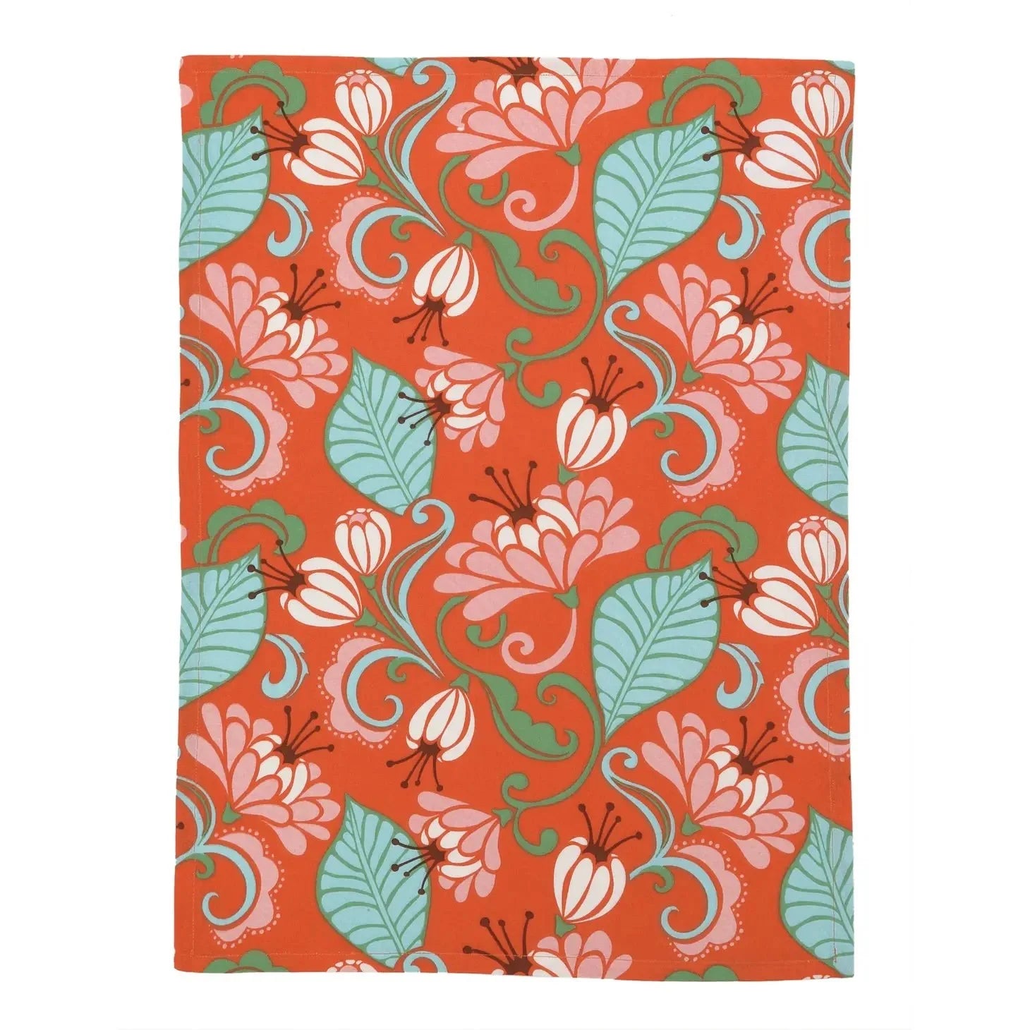 Assorted Tea Towels - Orange w/ Blue