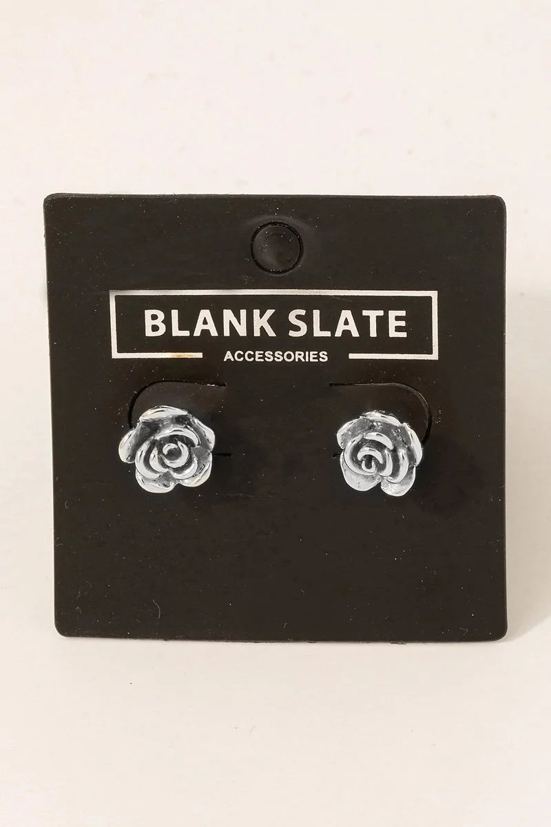 Rose Stud Earrings- Assorted - Gold