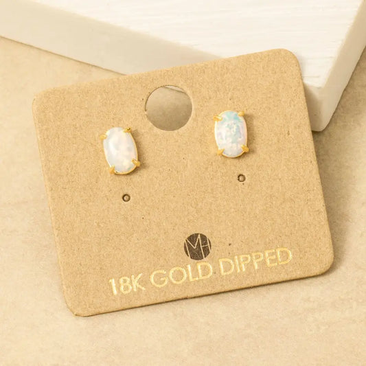 Gold Dipped Opal Stone Stud