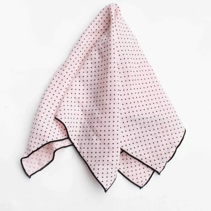 Bandana- Pink & Black Hearts
