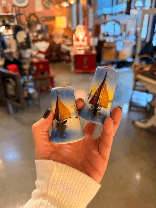 Vintage Sail boat Salt & Pepper Shakers