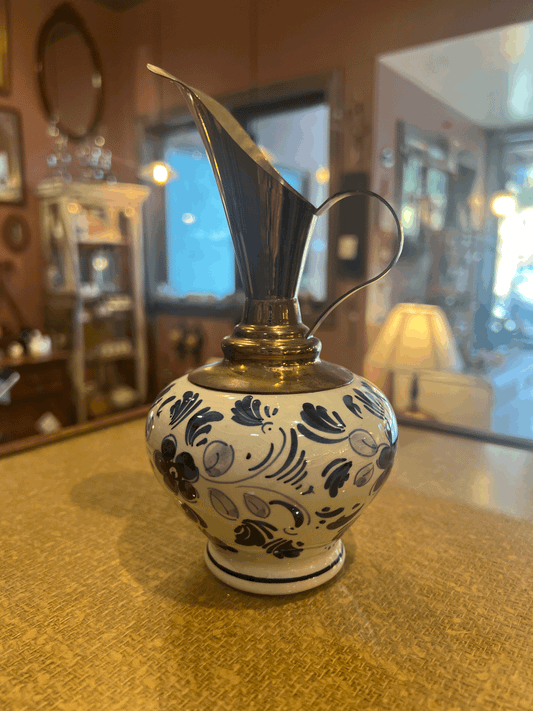 Brass and Ceramic Pitcher /Vase